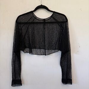 American Apparel Sheer Black Lace Crop Top